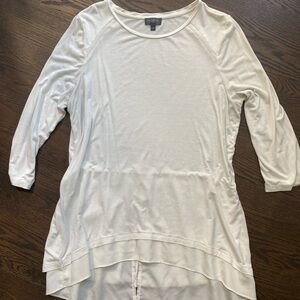 The Limited White‎ Asymmetrical 3/4 Sleeve Tunic